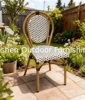 Chaise de piscine d'extérieur empilable, résistante aux intempéries et imperméable, design de style français pour piscine, jardin, hôtel