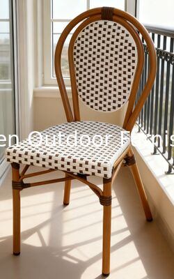 Chaise de piscine d'extérieur empilable, résistante aux intempéries et imperméable, design de style français pour piscine, jardin, hôtel