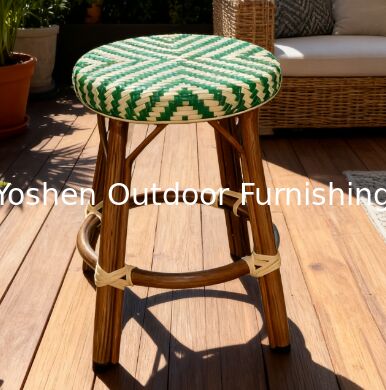 Vente en gros de tabourets de bar français vintage en rotin et en canne à dos