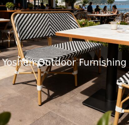 Sofa extérieur Boho Chic Moderne modèle Chevron Séance d'amour extérieure pour jardin Balcon terrasse de pelouse