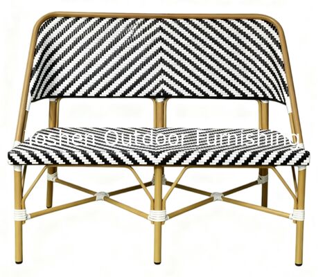 Sofa extérieur Boho Chic Moderne modèle Chevron Séance d'amour extérieure pour jardin Balcon terrasse de pelouse