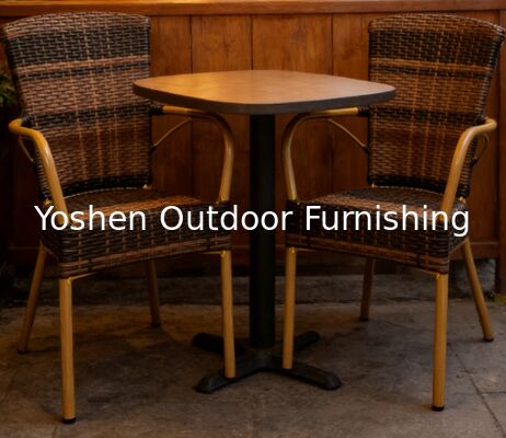 Chaise en osier de jardin aspect bambou en aluminium, chaise de café en plein air, chaise de café en plastique