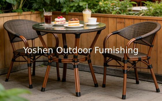 Table à manger en aluminium en rotin en extérieur à 2 places avec plafond en verre patio balcon terrasse