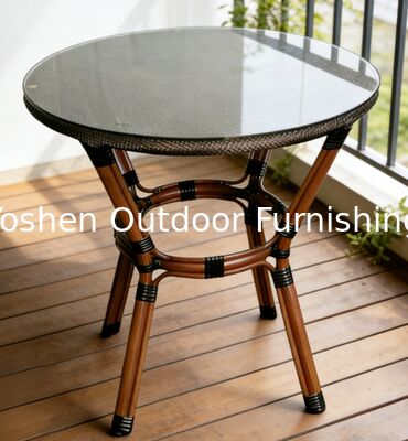 Table à manger en aluminium en rotin en extérieur à 2 places avec plafond en verre patio balcon terrasse