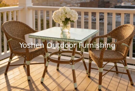 Facile à nettoyer 4 places carrées Table à manger en aluminium en rotin pour le restaurant Hote avec toit en verre