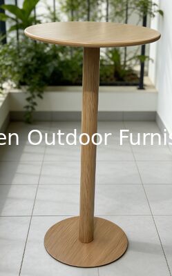 Table de bar extérieure avec haut en aluminium or champagne pour balcon terrasse et salon