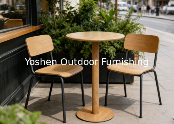 Table de bar extérieure avec haut en aluminium or champagne pour balcon terrasse et salon