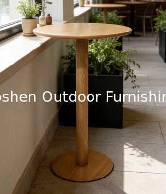 Table de bar extérieure avec haut en aluminium or champagne pour balcon terrasse et salon