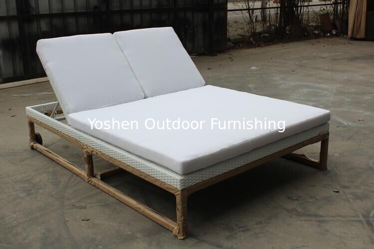 Yoshen lit de soleil en métal en plein air SS lit de soleil en rotin/chaise en wicker lit de jour-6068-1