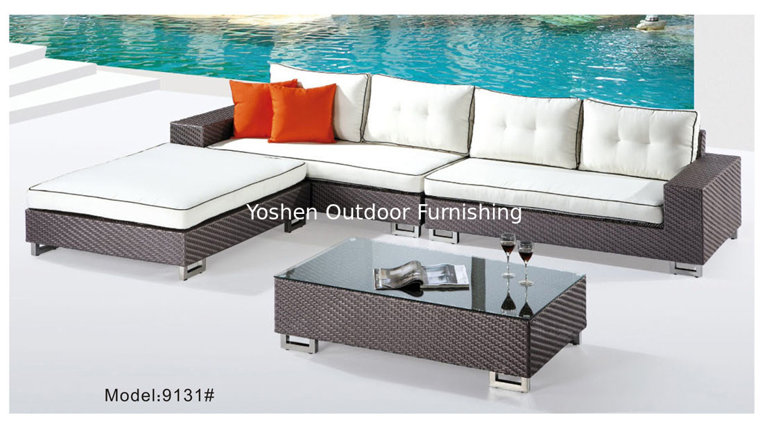 4 pièces -Sofa sectionnel en rotin extérieur projet de mobilier de jardin