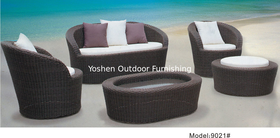 5 pièces -Rattan pour l'extérieur Patio de loisirs dans le jardin intérieur