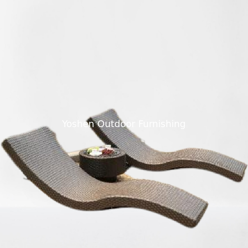 Chaise de jardin en rotin en extérieur, en écorce, en plastique, en résine, lit de plage, chaise longue, en extérieur...