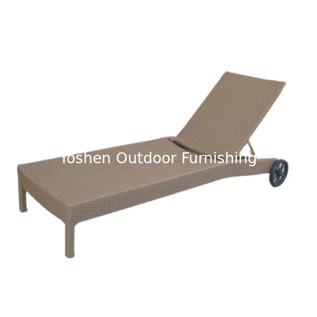 Meubles de piscine en écorce de rotin classique en extérieur chaise longue de jour lit fauteuil roulant à roulettes --- 6035