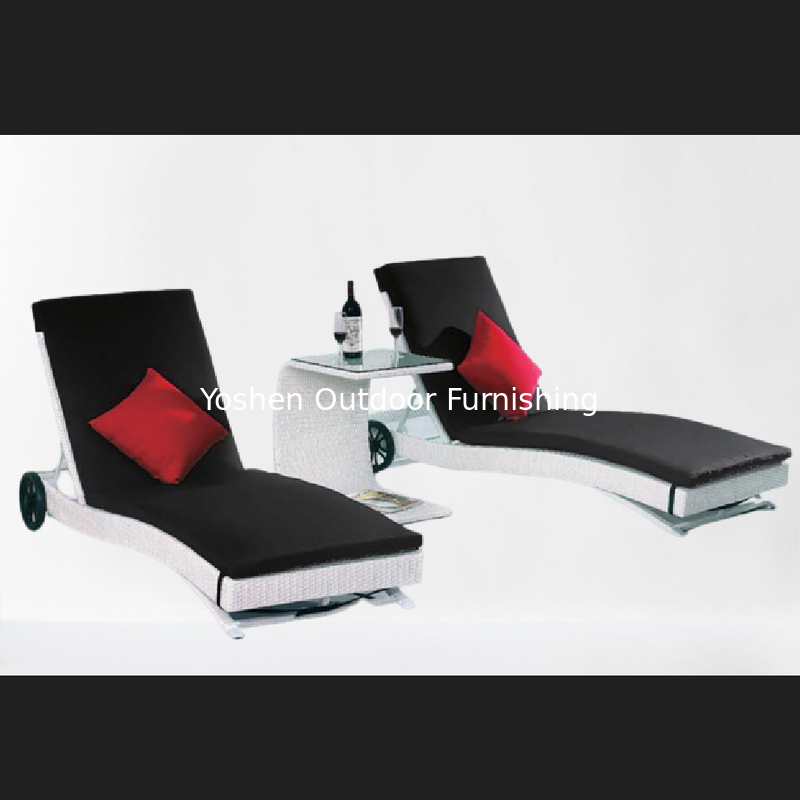 Ensemble de meubles de patio résistant aux rayons UV fauteuil extérieur imperméable au soleil lit piscine aluminium ensemble de salon extérieur---6249
