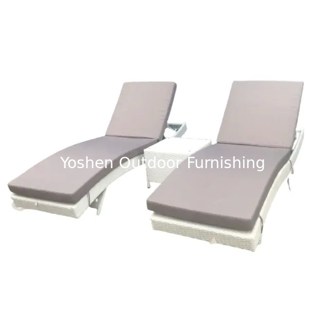 Foshan Promotionnel coton de rotin chaise de bain réglable fauteuil de soleil meubles chaise avec table d'appoint--YS5748