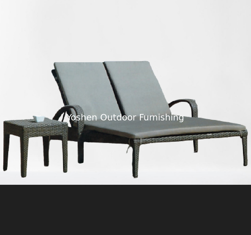 Hôtel de plage résidence de piscine mobilier extérieur lit solaire jumeau fauteuil en plastique extérieur fauteuil de salon de luxe---6241