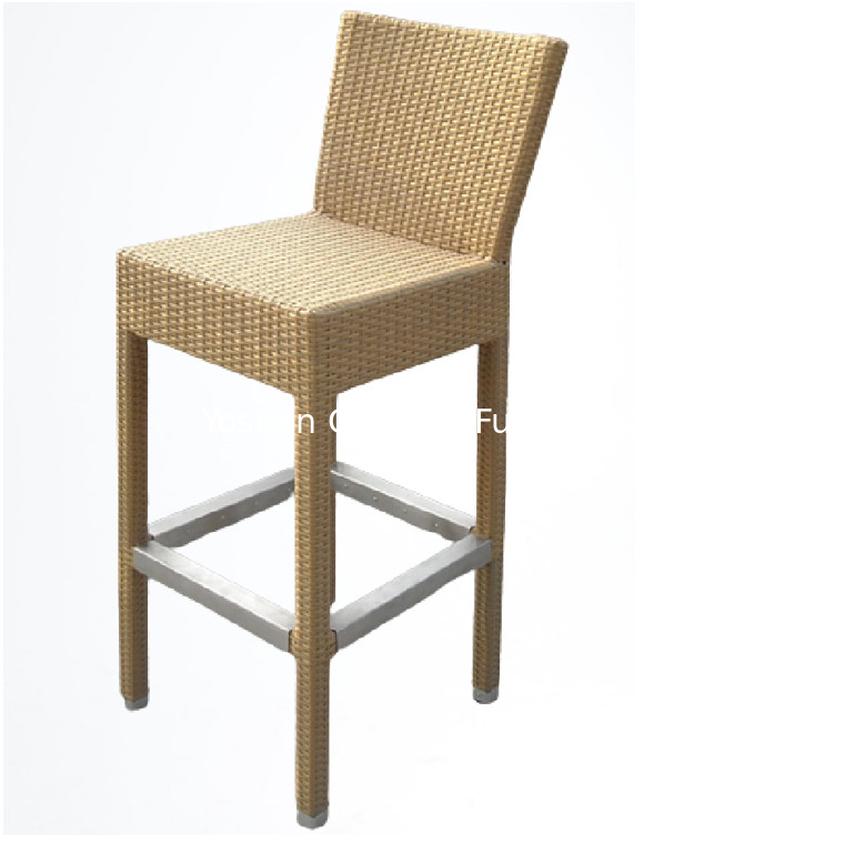 Chaise de bar en résine PE en rotin de wicker hôtel de villégiature de jardin Bistro Chaise hauteur de comptoir tabourets de bar extérieurs---YS5608