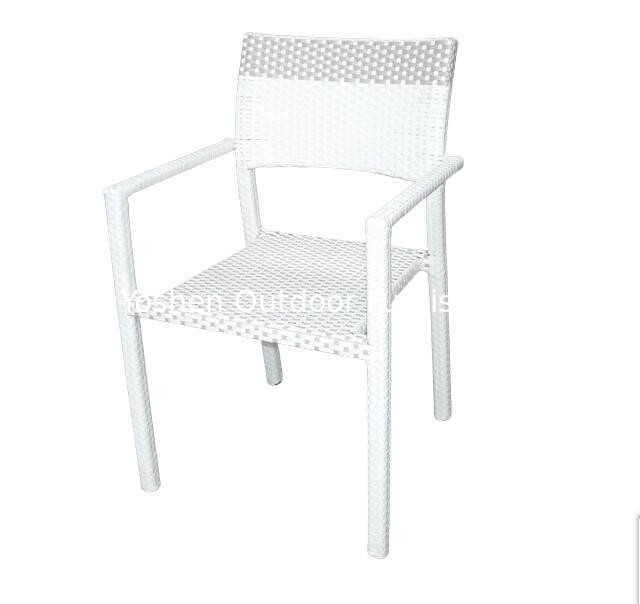 Chaise de salon en rotin blanc en PE chaise de gym en plastique extérieure chaise en aluminium cadre de jardin chaise colorée---YS5675