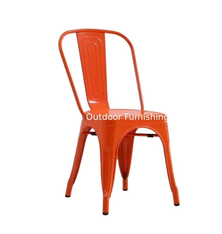 Chaise métallique couleur rouge à l'intérieur pas cher empilable chaise de balcon moderne jaune bleu chaises de jardin moderne---YS210621