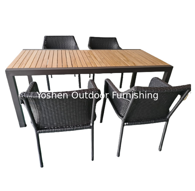 Meubles Hôtel extérieur Patio Jardin terrasse Teck Table à manger et chaises à manger en bois ensemble---YS6621
