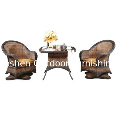 Meubles de jardin en extérieur ensemble de salle à manger de patio chaises pivotantes en osier en plastique en résine chaises pivotantes avec table--- 8031