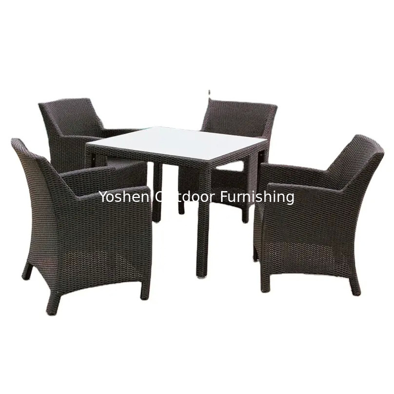 Fabrique en gros Ensemble de meubles de jardin en rotin pour terrasses extérieures en osier pour hôtels, ensemble de tables et chaises extérieures --- 8086