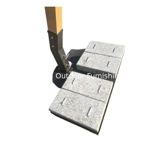 152 kg 4 pièces lourdes de service extérieur jardin de plage patio parapluie parapluie support de base de granit---2038A