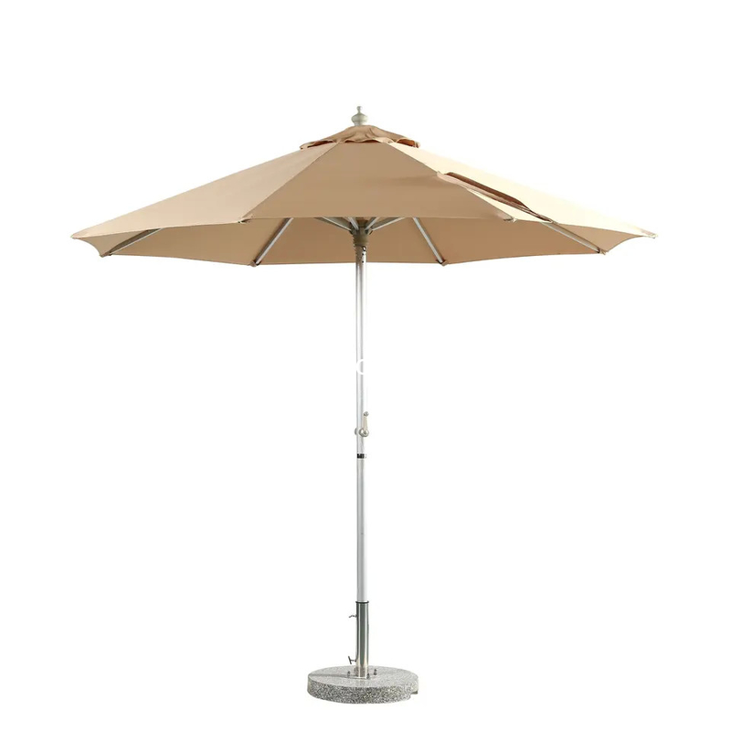 10 pieds de jardin hôtel plage arrière jardin brun aluminium milieu pôle extérieur parapluie ronde---2011
