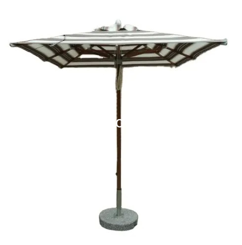 10 FT Tissu à bande de parapluie extérieur pour patio de plage avec Tilt et Crank pour meubles de restaurant pub---2061D