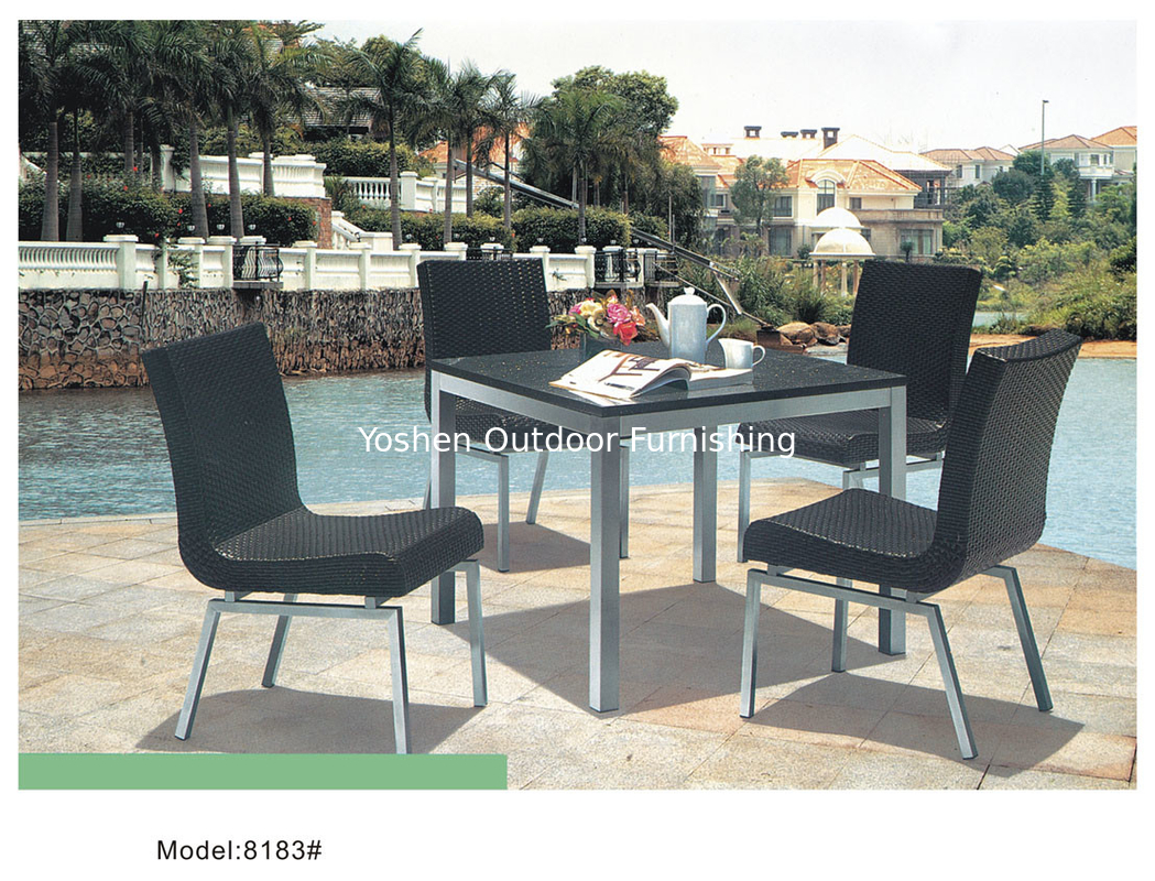 Ensemble de 5 pièces de rattan en osier en résine pour 4 personnes
