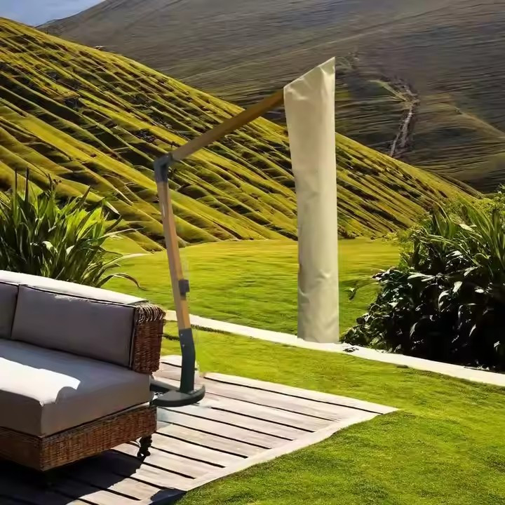 600D imperméable à l'eau couvertures de protection de parapluie de haute qualité avec fermeture à glissière et la tige de fonctionnement couvertures de parapluie patio
