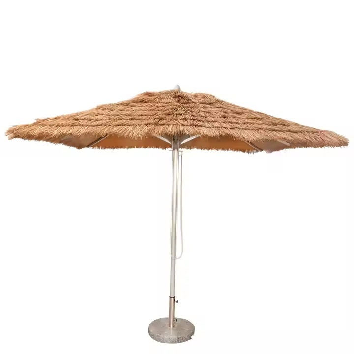8 FT Aluminium Vintage Maldives Parapluie Maison de plage Hula Beach Parapluie Resort Parapluie Tiki à la paille