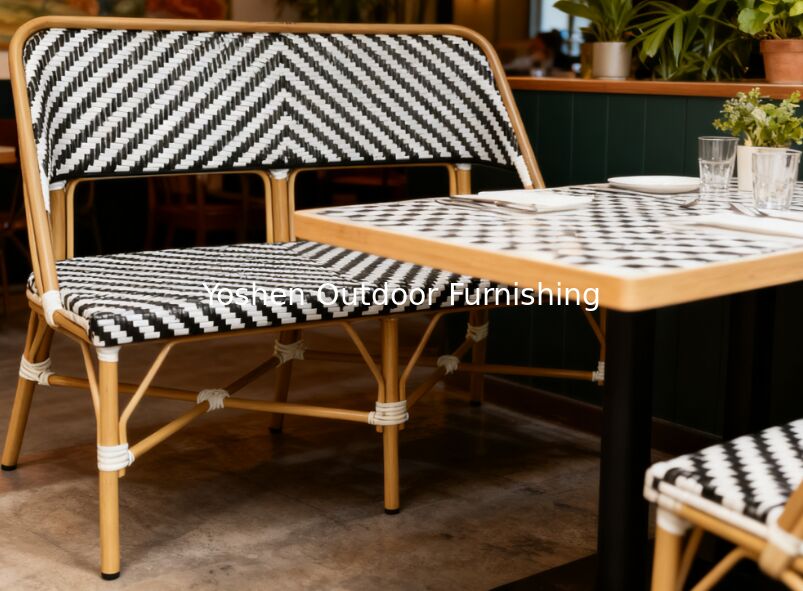 Sofa extérieur Boho Chic Moderne modèle Chevron Séance d'amour extérieure pour jardin Balcon terrasse de pelouse