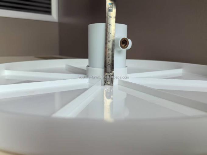 14.5' portable Table de parapluie Patio étagère de la piscine boisson Stand blanc en plastique rond Table de plage de parapluie extérieure 8