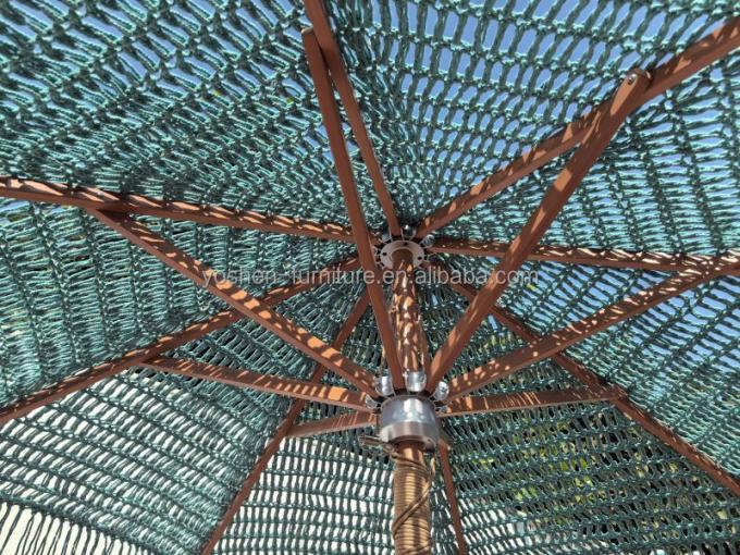 9 pieds de plage extérieure verte Tassel parapluie parapluie hôtel Crochet parapluie tissée Macrame parapluie 4