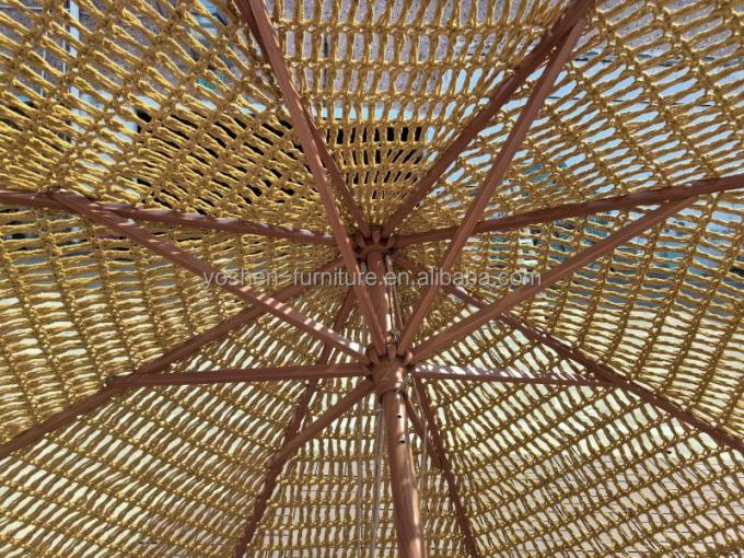 9 pieds jaune INS Trend Resort parapluie parapluie tissée à crochet parapluie Tassel Macrame 3
