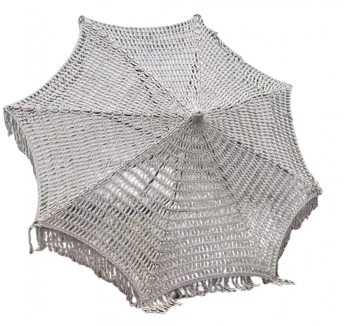 9 pieds Rouge rose coloré Marché extérieur cordes de parapluie Macrame tissé parapluie Crochet tissé parapluie parapluie 6