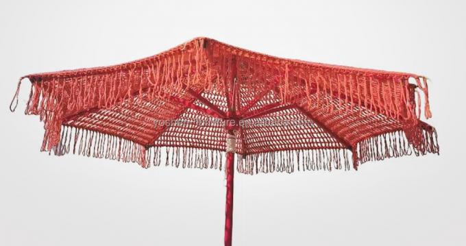9 pieds Rouge rose coloré Marché extérieur cordes de parapluie Macrame tissé parapluie Crochet tissé parapluie parapluie 5