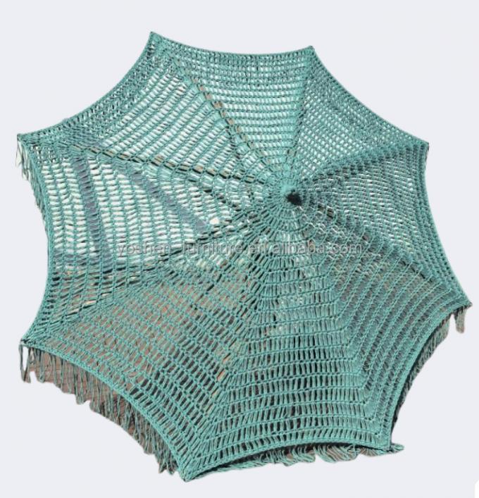 9 pieds Rouge rose coloré Marché extérieur cordes de parapluie Macrame tissé parapluie Crochet tissé parapluie parapluie 8