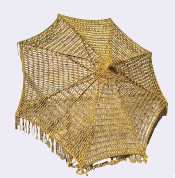 9 pieds Rouge rose coloré Marché extérieur cordes de parapluie Macrame tissé parapluie Crochet tissé parapluie parapluie 7