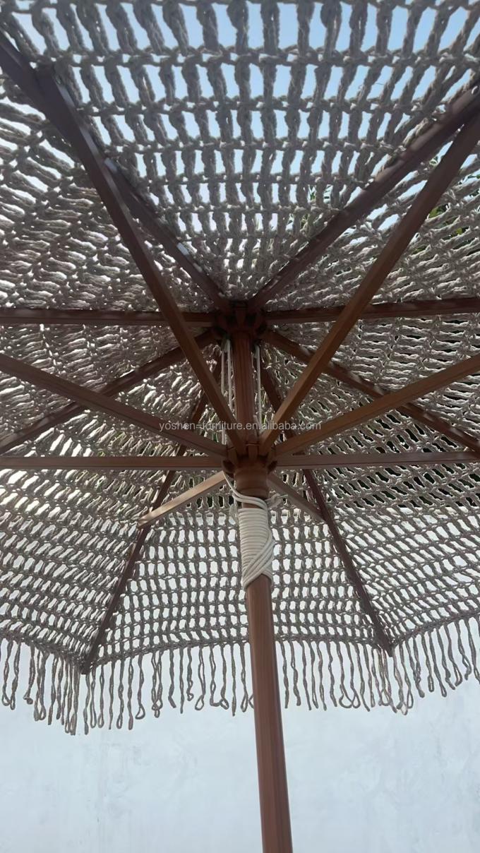 Parapluie de 9 pieds pour le marché commercial Tassel Macrame Parasol 6