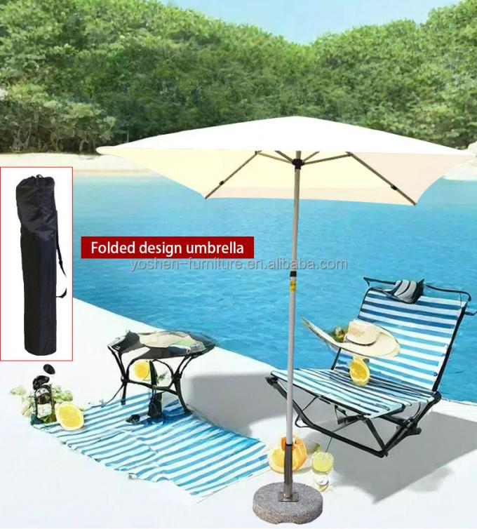 Parasol de patio portable Yoshen 6,5 pieds avec parasol, auvent, pêche, piscine, parapluie, léger, pliable, parapluie d'extérieur 0