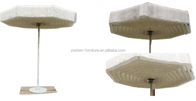 Custom Bali Resort Anti-UV extérieur Hôtel de luxe Tassel parapluie plage parapluie parapluie avec tossels 1