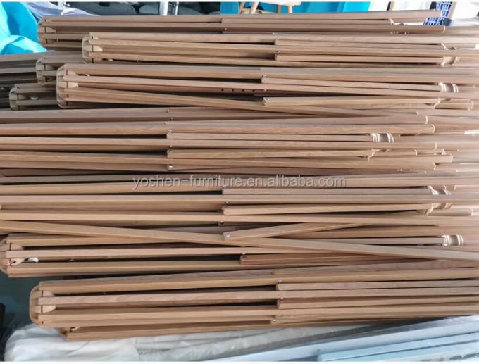 Toutes les conditions météorologiques 10 pieds plage extérieure ronde toile Parasol en bois Hôtel Resort Picnic Teak Pole Parapluie Ombrage 5