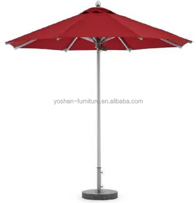 Housse de parasol rouge imperméable en polyester de 8 pieds, parasol de patio en aluminium avec mât central, parasol de pique-nique extérieur 0