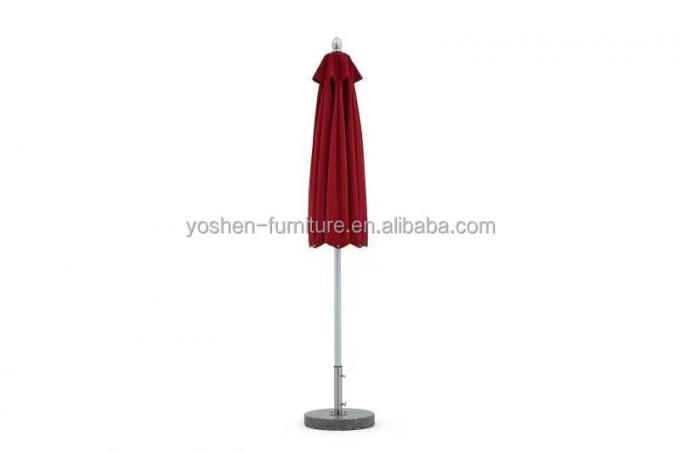 Housse de parasol rouge imperméable en polyester de 8 pieds, parasol de patio en aluminium avec mât central, parasol de pique-nique extérieur 4