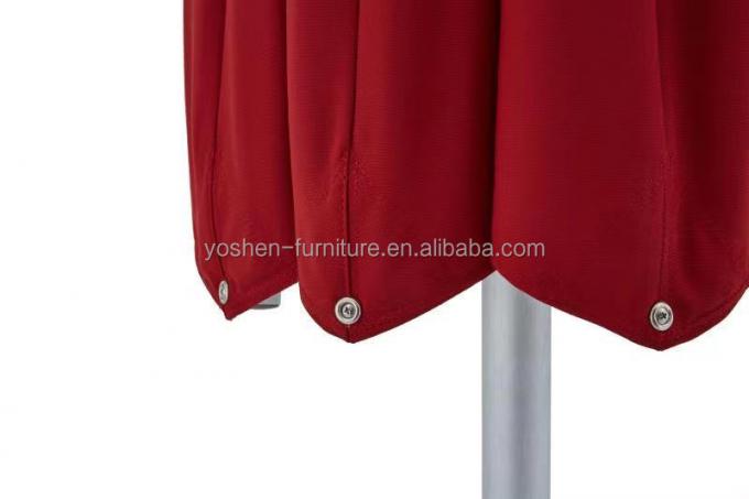 Housse de parasol rouge imperméable en polyester de 8 pieds, parasol de patio en aluminium avec mât central, parasol de pique-nique extérieur 3