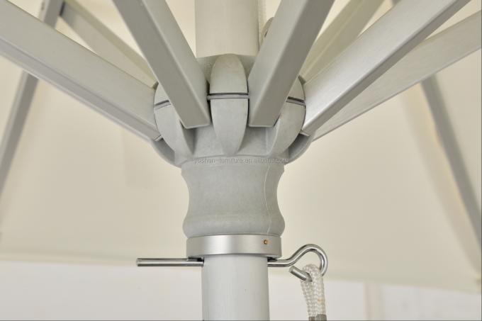 Parasol de plage à mât central en aluminium de 6,6 pieds, parasol de patio extérieur, cabane de villégiature, hôtel, parasol blanc 2