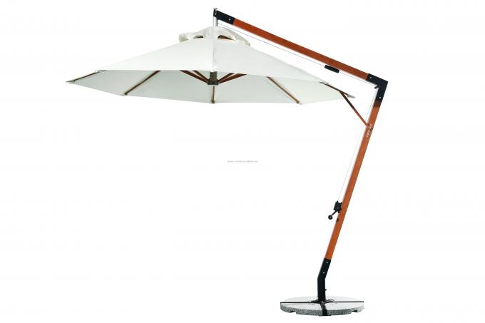 Parasol de plage à mât central en aluminium de 6,6 pieds, parasol de patio extérieur, cabane de villégiature, hôtel, parasol blanc 10