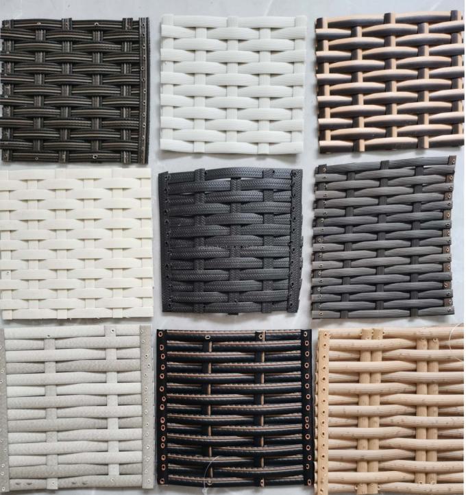 Meubles de piscine personnalisés Mobiles PE en rotin Wicker Organisateur de stockage résistant aux intempéries Serveur de serviettes de piscine extérieure 9